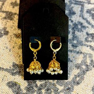 Beautiful Gold Plated Huggie Jhumka Desi Indian Jewelry